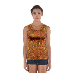 Gold Mosaic Background Pattern Women s Sport Tank Top 