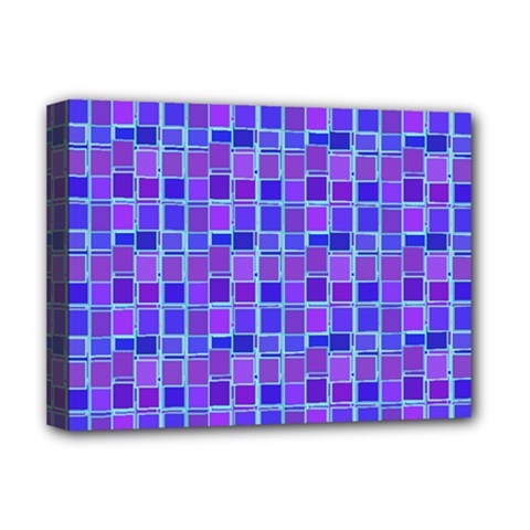 Background Mosaic Purple Blue Deluxe Canvas 16  X 12   by Nexatart