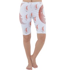 Moon Moonface Pattern Outlines Cropped Leggings  by Nexatart