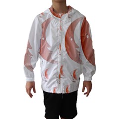 Moon Moonface Pattern Outlines Hooded Wind Breaker (kids) by Nexatart