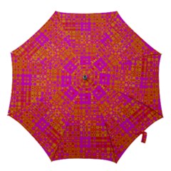 Pink Orange Bright Abstract Hook Handle Umbrellas (small) by Nexatart