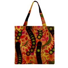 Abstract Background Digital Green Zipper Grocery Tote Bag by Nexatart