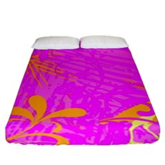 Spring Tropical Floral Palm Bird Fitted Sheet (queen Size) by Nexatart
