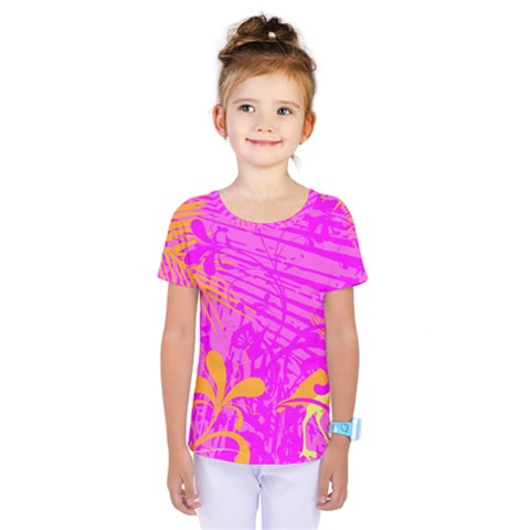 Spring Tropical Floral Palm Bird Kids  One Piece Tee by Nexatart