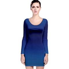 Blue Dot Long Sleeve Velvet Bodycon Dress by PhotoNOLA