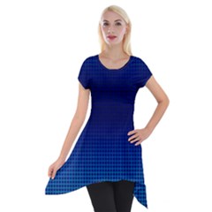 Blue Dot Short Sleeve Side Drop Tunic by PhotoNOLA