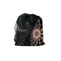 Fractal Black Pearl Abstract Art Drawstring Pouches (Medium)  View2