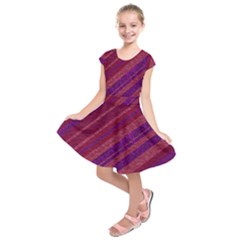 Stripes Course Texture Background Kids  Short Sleeve Dress by Nexatart