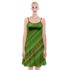 Stripes Course Texture Background Spaghetti Strap Velvet Dress