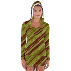 Stripes Course Texture Background Women s Long Sleeve Hooded T-shirt by Nexatart