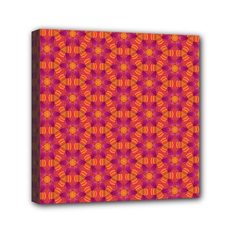 Pattern Abstract Floral Bright Mini Canvas 6  X 6  by Nexatart