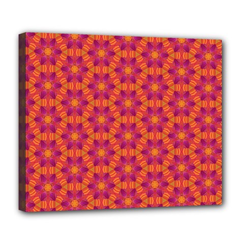 Pattern Abstract Floral Bright Deluxe Canvas 24  X 20   by Nexatart