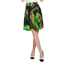 Glowing Fractal A A-line Skirt by Fractalworld