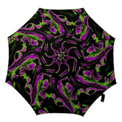 Glowing Fractal B Hook Handle Umbrellas (medium) by Fractalworld