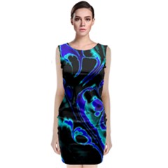 Glowing Fractal C Classic Sleeveless Midi Dress by Fractalworld