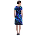 Glowing Fractal C Short Sleeve Front Wrap Dress View2