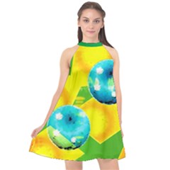 BRAZIL Halter Neckline Chiffon Dress 
