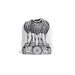 National Emblem Of India  Drawstring Pouches (small)  by abbeyz71