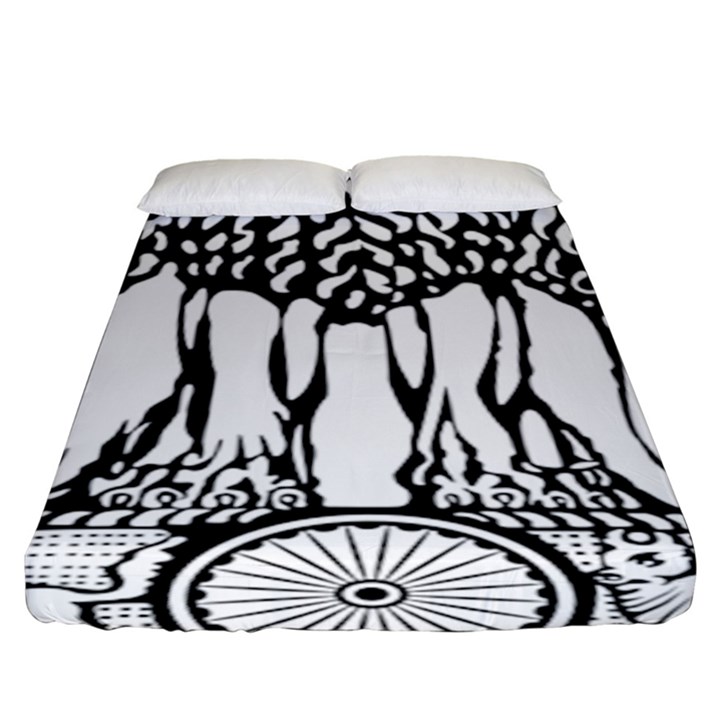 National Emblem of India  Fitted Sheet (King Size)