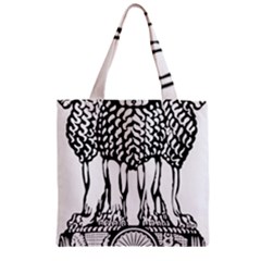 National Emblem Of India  Zipper Grocery Tote Bag by abbeyz71