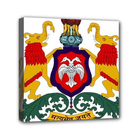 State Seal Of Karnataka Mini Canvas 6  X 6  by abbeyz71