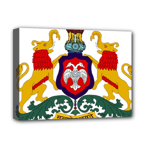 State Seal Of Karnataka Deluxe Canvas 16  X 12   by abbeyz71