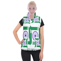 Seal Of Indian State Of Jharkhand Women s Button Up Puffer Vest by abbeyz71