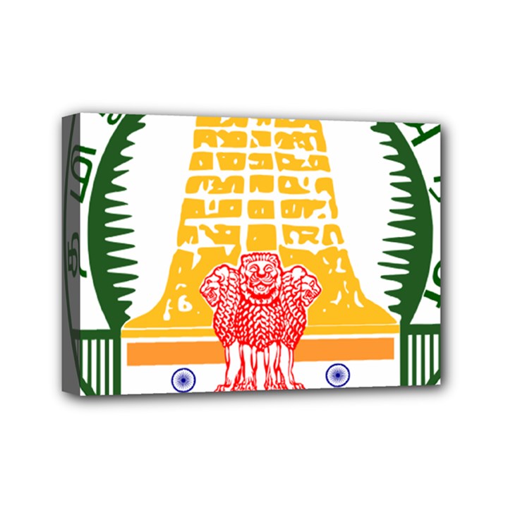 Seal of Indian State of Tamil Nadu  Mini Canvas 7  x 5 