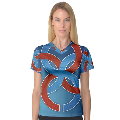 Svadebnik Symbol Slave Patterns Women s V-neck Sport Mesh Tee by Nexatart