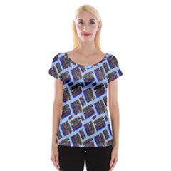 Abstract Pattern Seamless Artwork Women s Cap Sleeve Top by Nexatart