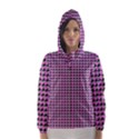 Pattern Grid Background Hooded Wind Breaker (Women) View1