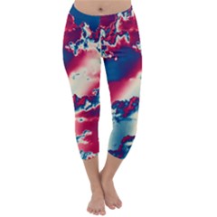 Sky pattern Capri Winter Leggings 