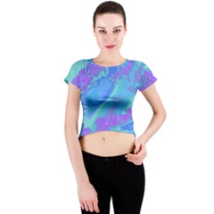 Sky Pattern Crew Neck Crop Top