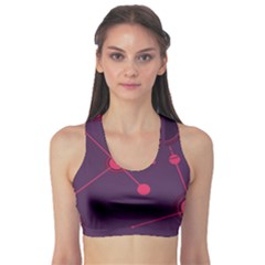 Abstract Lines Radiate Planets Web Sports Bra by Nexatart