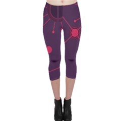 Abstract Lines Radiate Planets Web Capri Leggings 