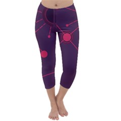 Abstract Lines Radiate Planets Web Capri Winter Leggings 