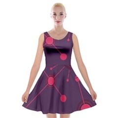 Abstract Lines Radiate Planets Web Velvet Skater Dress by Nexatart