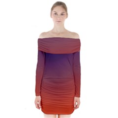 Course Colorful Pattern Abstract Long Sleeve Off Shoulder Dress by Nexatart