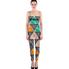 Abstract Geometric Triangle Shape Onepiece Catsuit by Nexatart