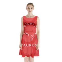 Zodizc Taurus Red Sleeveless Chiffon Waist Tie Dress by Mariart