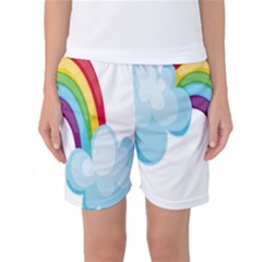 Could Rainbow Red Yellow Green Blue Purple Women s Basketball Shorts by Mariart