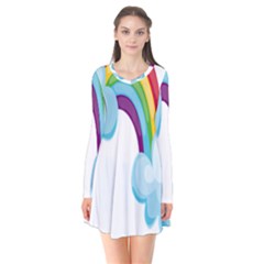 Could Rainbow Red Yellow Green Blue Purple Flare Dress
