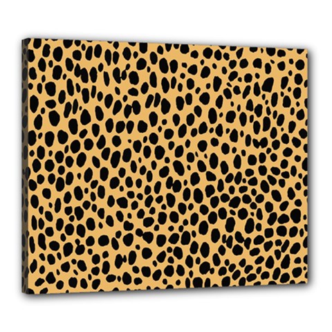 Cheetah Skin Spor Polka Dot Brown Black Dalmantion Canvas 24  X 20  by Mariart