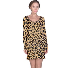Cheetah Skin Spor Polka Dot Brown Black Dalmantion Long Sleeve Nightdress