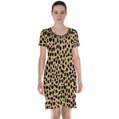 Cheetah Skin Spor Polka Dot Brown Black Dalmantion Short Sleeve Nightdress by Mariart