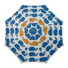 Fish Animals Whale Blue Orange Love Golf Umbrellas