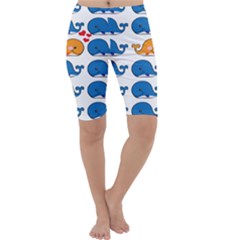 Fish Animals Whale Blue Orange Love Cropped Leggings 