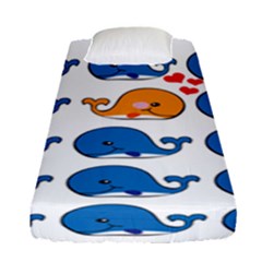 Fish Animals Whale Blue Orange Love Fitted Sheet (single Size)