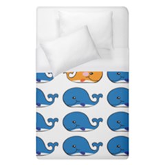 Fish Animals Whale Blue Orange Love Duvet Cover (Single Size)