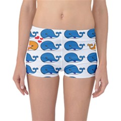 Fish Animals Whale Blue Orange Love Reversible Bikini Bottoms